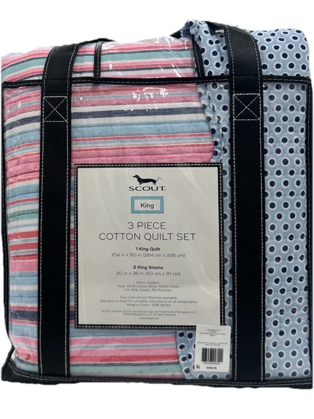 Scout 3 Piece Multicolor King Cotton Quilt Set 104”x90”